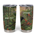 Bellbird New Zealand Personalised Tumbler Cup Korimako Harakeke Flower Native Forest