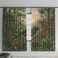 Bellbird New Zealand Personalised Window Curtain Korimako Harakeke Flower Native Forest