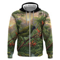 Bellbird New Zealand Personalised Zip Hoodie Korimako Harakeke Flower Native Forest