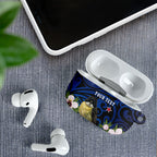Tomtit New Zealand Personalised AirPods Case Miromiro Manuka Flower Maori Pattern