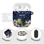 Tomtit New Zealand Personalised AirPods Case Miromiro Manuka Flower Maori Pattern