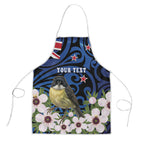 Tomtit New Zealand Personalised Apron Miromiro Manuka Flower Maori Pattern