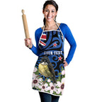 Tomtit New Zealand Personalised Apron Miromiro Manuka Flower Maori Pattern