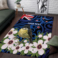 Tomtit New Zealand Personalised Area Rug Miromiro Manuka Flower Maori Pattern