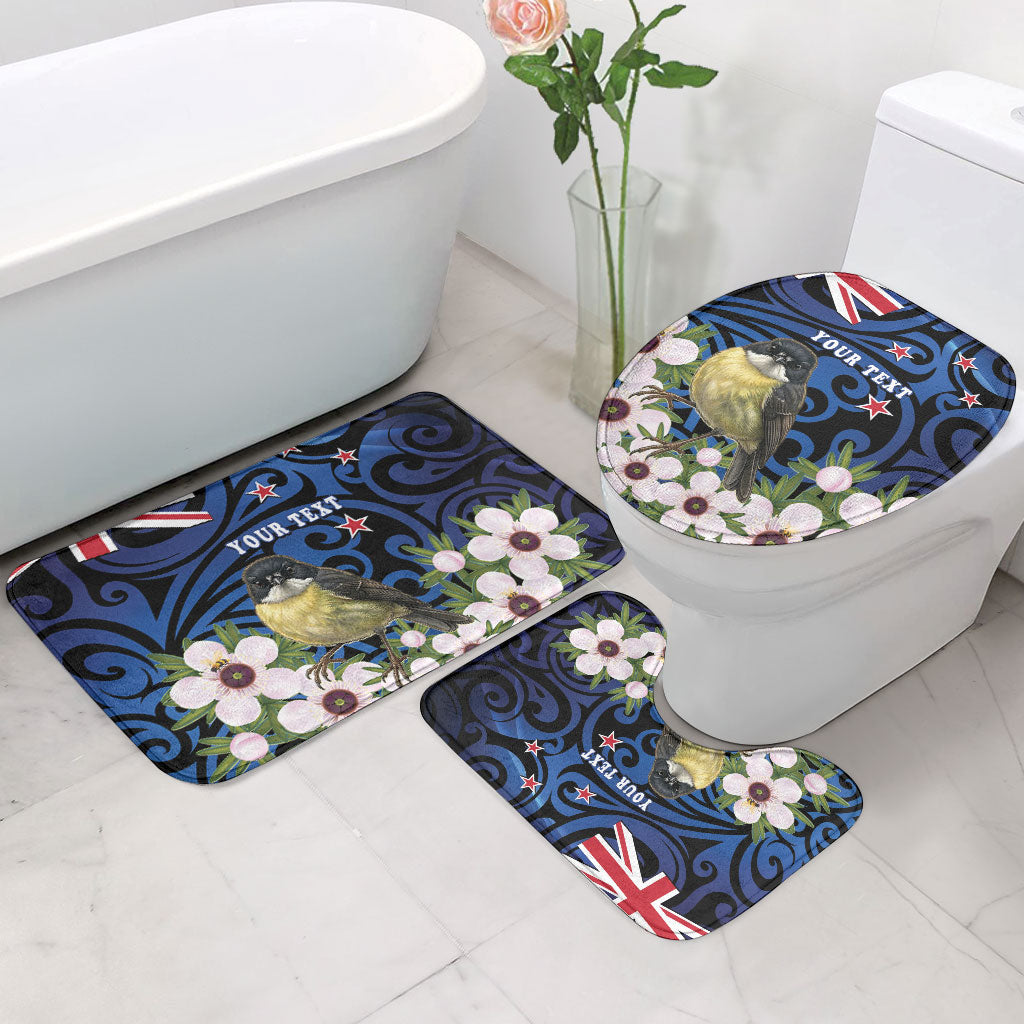 Tomtit New Zealand Personalised Bathroom Set Miromiro Manuka Flower Maori Pattern