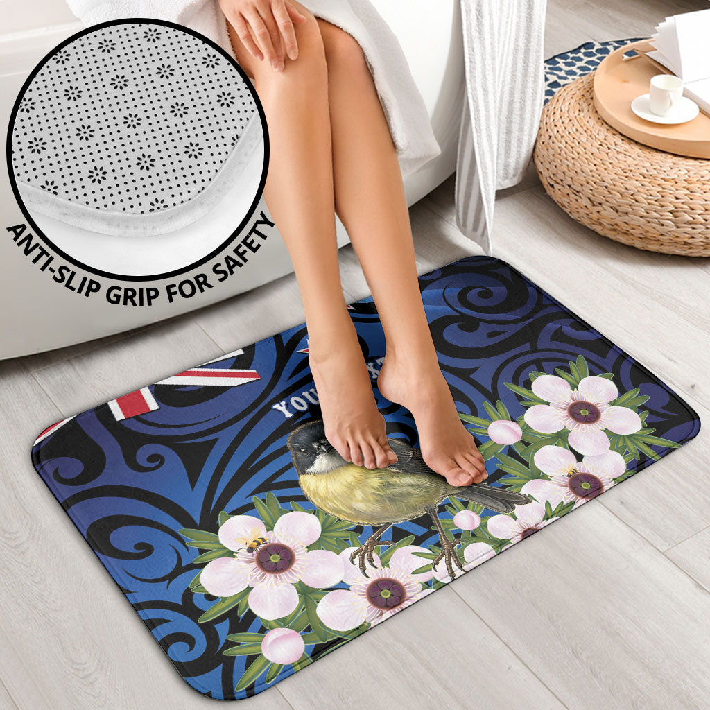 Tomtit New Zealand Personalised Bathroom Set Miromiro Manuka Flower Maori Pattern