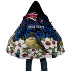 Tomtit New Zealand Personalised Cloak Miromiro Manuka Flower Maori Pattern