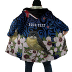 Tomtit New Zealand Personalised Cloak Miromiro Manuka Flower Maori Pattern