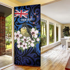 Tomtit New Zealand Personalised Door Cover Miromiro Manuka Flower Maori Pattern