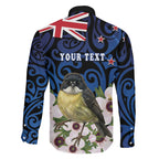 Tomtit New Zealand Personalised Family Matching Mermaid Dress and Hawaiian Shirt Miromiro Manuka Flower Maori Pattern