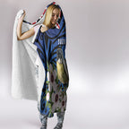 Tomtit New Zealand Personalised Hooded Blanket Miromiro Manuka Flower Maori Pattern
