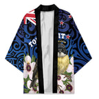Tomtit New Zealand Personalised Kimono Miromiro Manuka Flower Maori Pattern