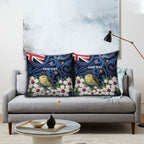 Tomtit New Zealand Personalised Pillow Cover Miromiro Manuka Flower Maori Pattern