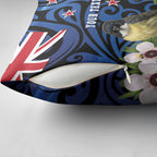 Tomtit New Zealand Personalised Pillow Cover Miromiro Manuka Flower Maori Pattern
