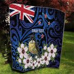 Tomtit New Zealand Personalised Quilt Miromiro Manuka Flower Maori Pattern