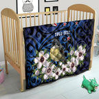 Tomtit New Zealand Personalised Quilt Miromiro Manuka Flower Maori Pattern