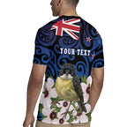 Tomtit New Zealand Personalised Rugby Jersey Miromiro Manuka Flower Maori Pattern