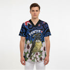Tomtit New Zealand Personalised Scrub Top Miromiro Manuka Flower Maori Pattern