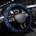 Tomtit New Zealand Steering Wheel Cover Miromiro Manuka Flower Maori Pattern