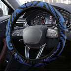 Tomtit New Zealand Steering Wheel Cover Miromiro Manuka Flower Maori Pattern