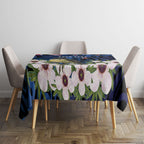 Tomtit New Zealand Personalised Tablecloth Miromiro Manuka Flower Maori Pattern