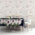 Tomtit New Zealand Personalised Tablecloth Miromiro Manuka Flower Maori Pattern