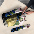 Tomtit New Zealand Personalised Umbrella Miromiro Manuka Flower Maori Pattern