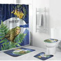 Kakapo New Zealand Personalised Bathroom Set Kowhai Flower Silver Fern Maori Pattern