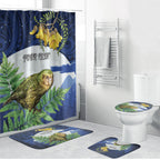Kakapo New Zealand Personalised Bathroom Set Kowhai Flower Silver Fern Maori Pattern