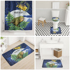 Kakapo New Zealand Personalised Bathroom Set Kowhai Flower Silver Fern Maori Pattern