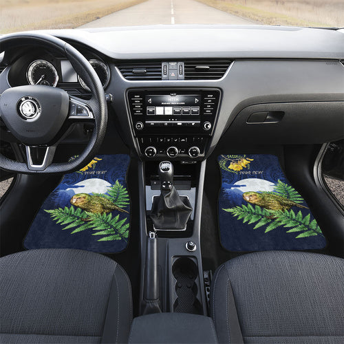Kakapo New Zealand Personalised Car Mats Kowhai Flower Silver Fern Maori Pattern