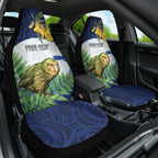 Kakapo New Zealand Personalised Car Seat Cover Kowhai Flower Silver Fern Maori Pattern