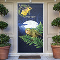 Kakapo New Zealand Personalised Door Cover Kowhai Flower Silver Fern Maori Pattern