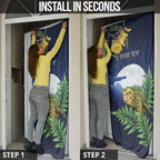 Kakapo New Zealand Personalised Door Cover Kowhai Flower Silver Fern Maori Pattern