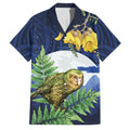 Kakapo New Zealand Personalised Family Matching Mermaid Dress and Hawaiian Shirt Kowhai Flower Silver Fern Maori Pattern