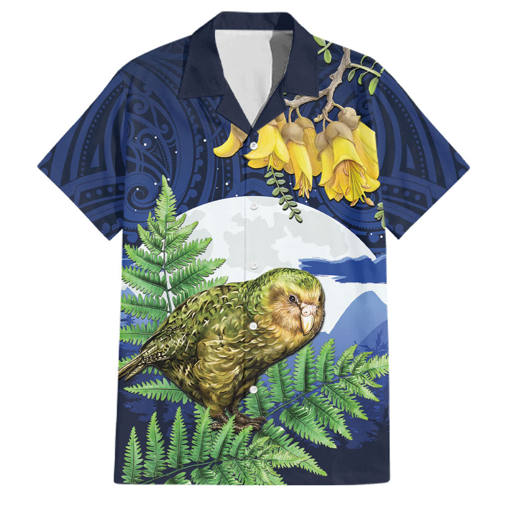 Kakapo New Zealand Personalised Family Matching Mermaid Dress and Hawaiian Shirt Kowhai Flower Silver Fern Maori Pattern