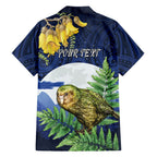Kakapo New Zealand Personalised Family Matching Mermaid Dress and Hawaiian Shirt Kowhai Flower Silver Fern Maori Pattern