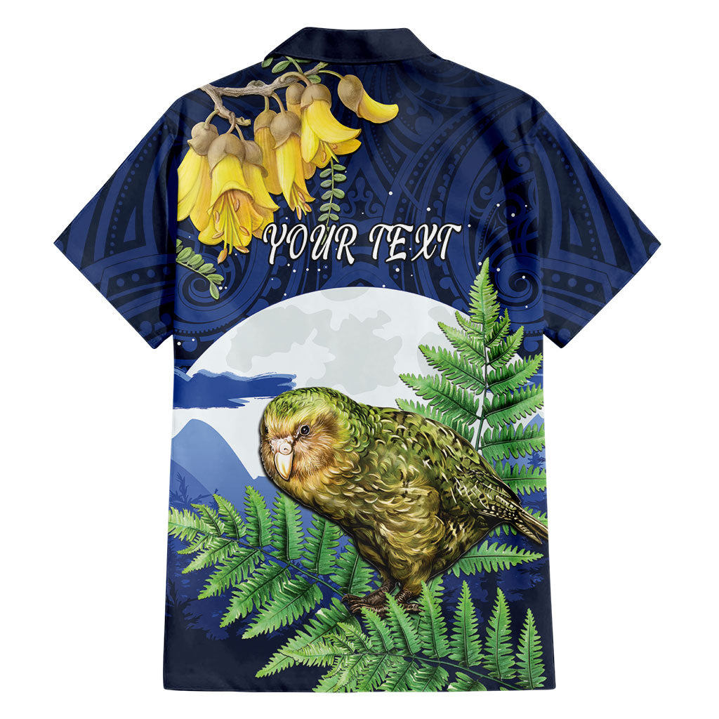 Kakapo New Zealand Personalised Family Matching Off Shoulder Short Dress and Hawaiian Shirt Kowhai Flower Silver Fern Maori Pattern