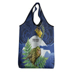 Kakapo New Zealand Personalised Grocery Bag Kowhai Flower Silver Fern Maori Pattern