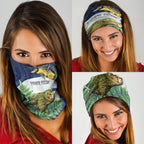 Kakapo New Zealand Personalised Neck Gaiter Kowhai Flower Silver Fern Maori Pattern