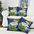 Kakapo New Zealand Personalised Pillow Cover Kowhai Flower Silver Fern Maori Pattern
