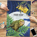 Kakapo New Zealand Personalised Puzzle Kowhai Flower Silver Fern Maori Pattern