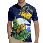 Kakapo New Zealand Personalised Rugby Jersey Kowhai Flower Silver Fern Maori Pattern