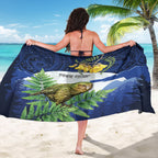 Kakapo New Zealand Personalised Sarong Kowhai Flower Silver Fern Maori Pattern