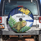 Kakapo New Zealand Personalised Spare Tire Cover Kowhai Flower Silver Fern Maori Pattern