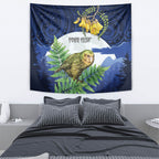 Kakapo New Zealand Personalised Tapestry Kowhai Flower Silver Fern Maori Pattern