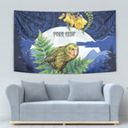 Kakapo New Zealand Personalised Tapestry Kowhai Flower Silver Fern Maori Pattern