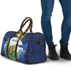 Kakapo New Zealand Personalised Travel Bag Kowhai Flower Silver Fern Maori Pattern