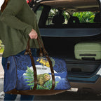 Kakapo New Zealand Personalised Travel Bag Kowhai Flower Silver Fern Maori Pattern