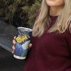 Kakapo New Zealand Personalised Tumbler Cup Kowhai Flower Silver Fern Maori Pattern